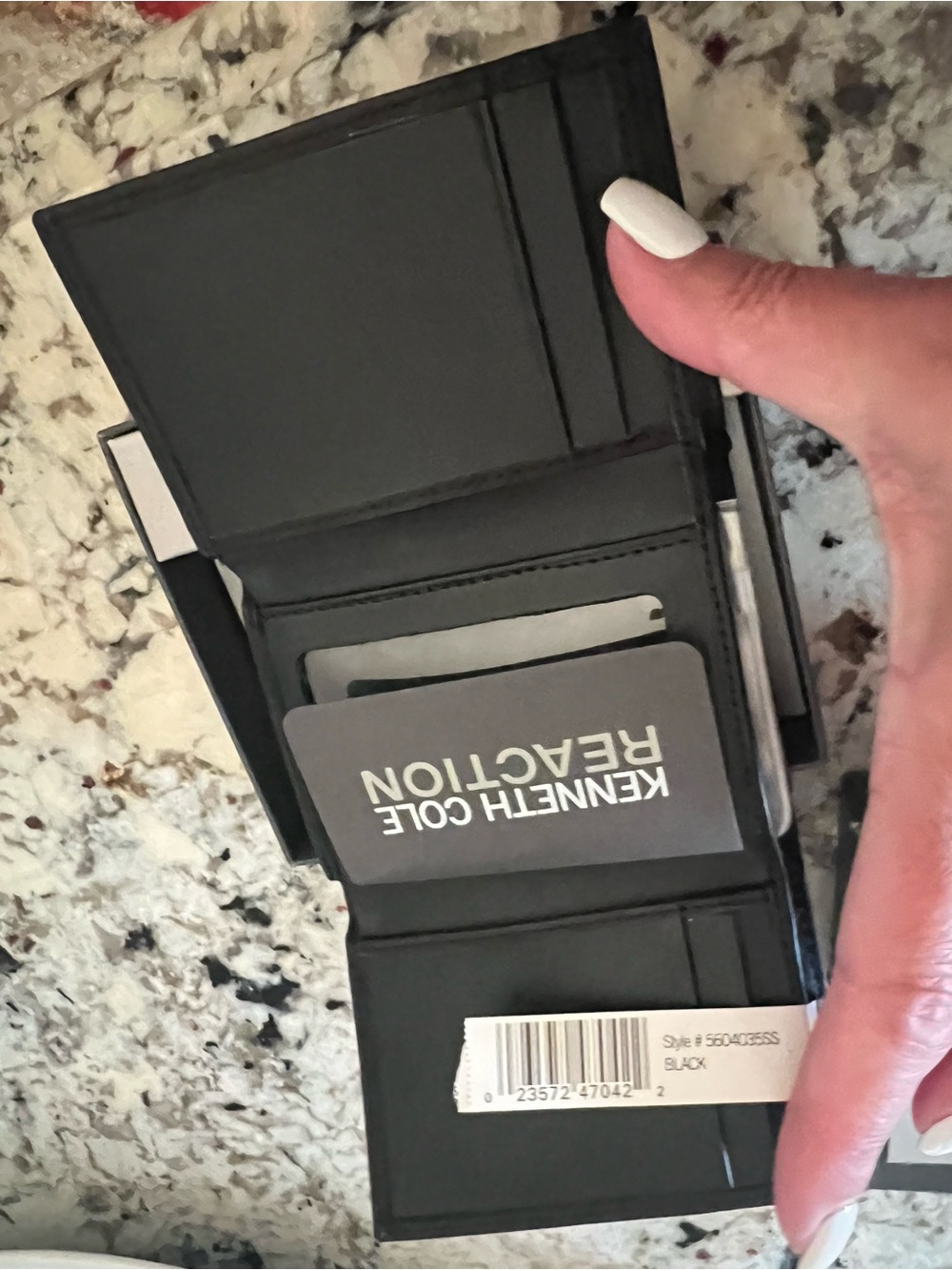 Kenneth Cole Black Bi-Fold Wallet with Card Slots